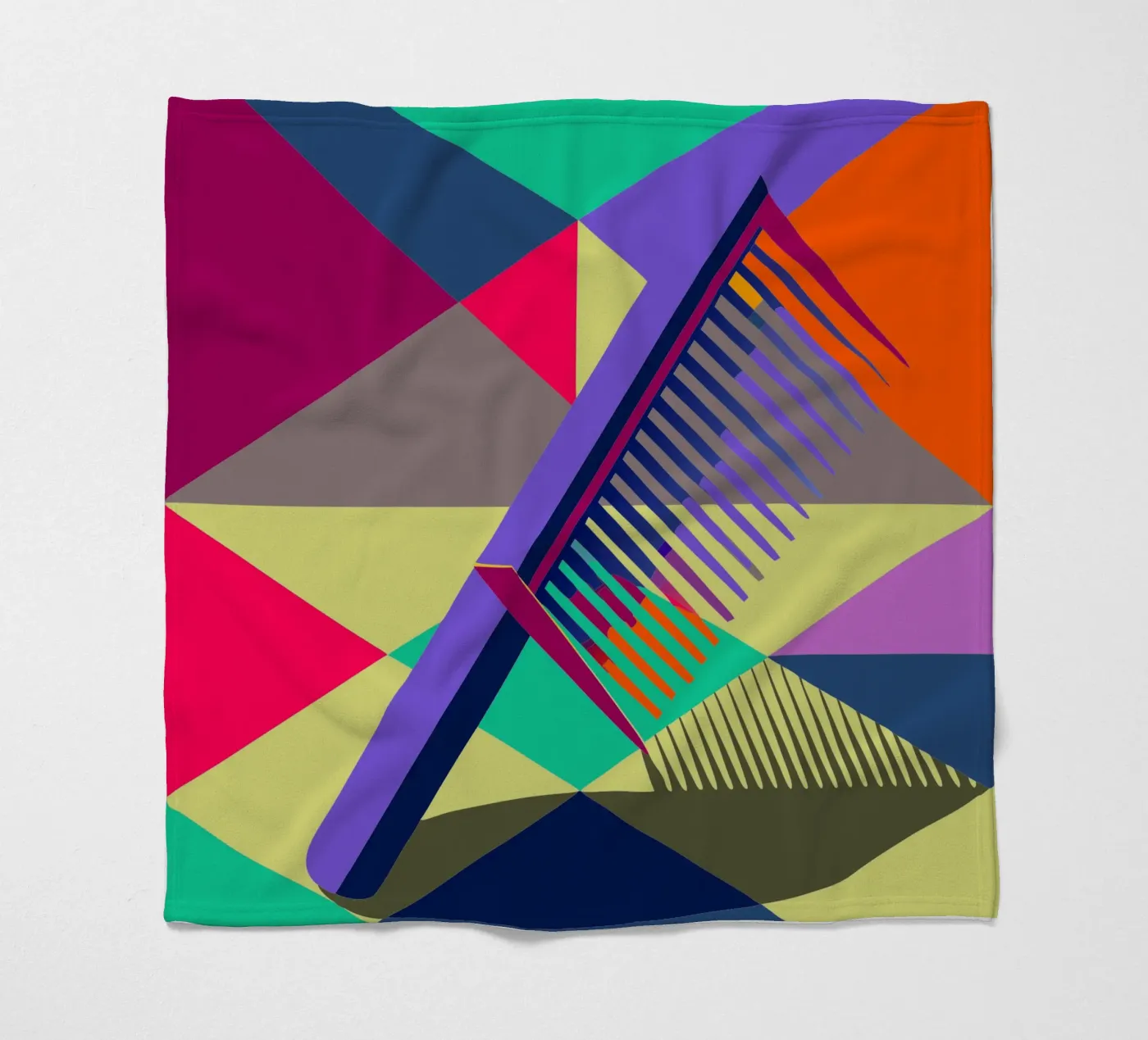 comb vector art fleece blanket by Elfath