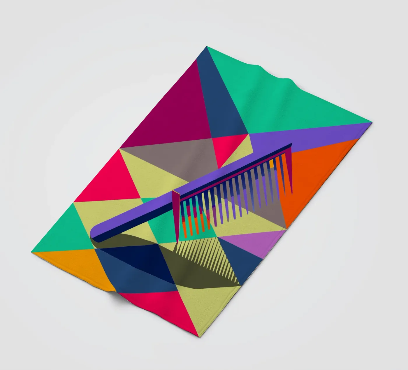 comb vector art fleece blanket by Elfath
