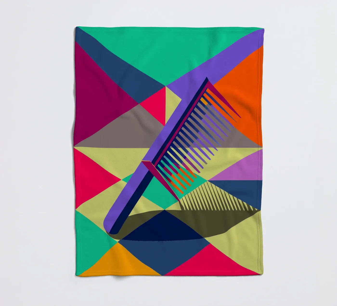 comb vector art fleece blanket by Elfath