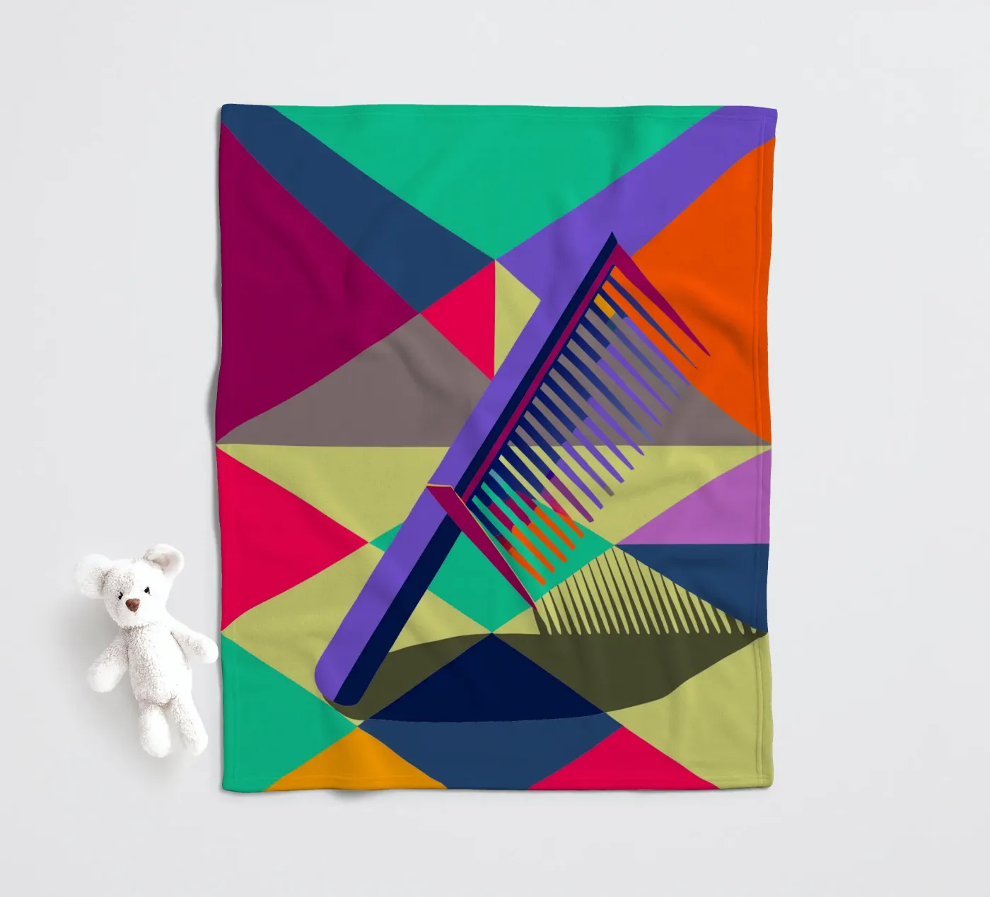 comb vector art fleece blanket by Elfath