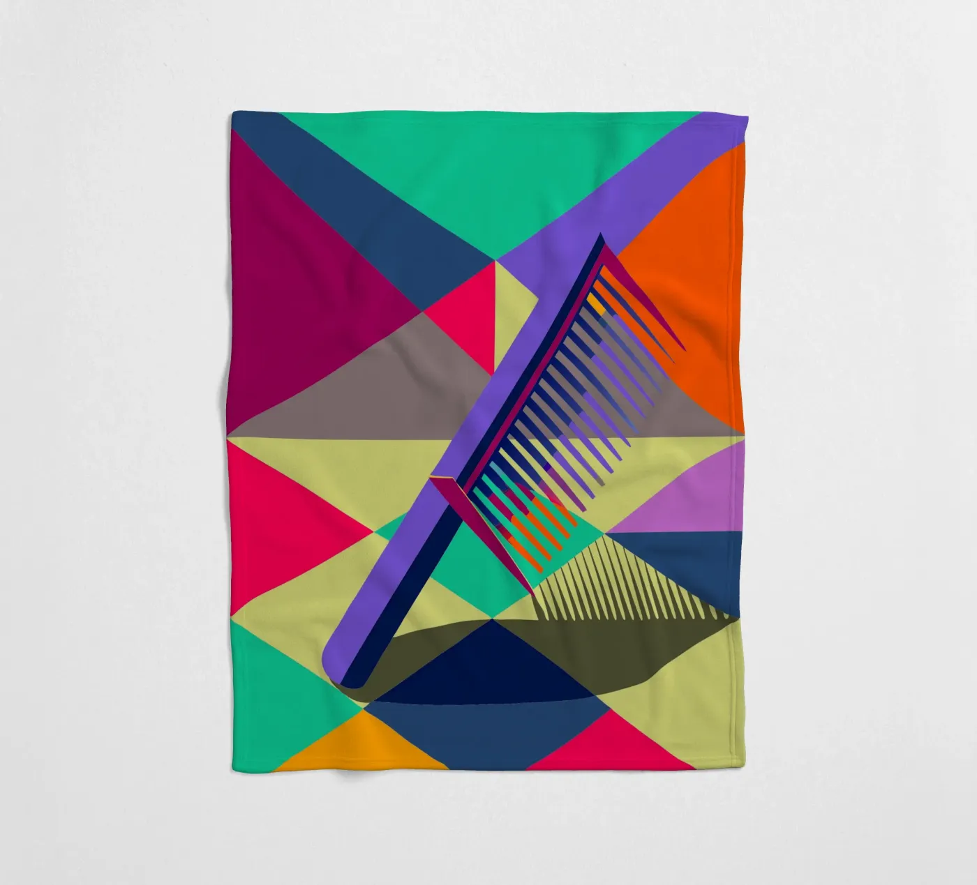 comb vector art fleece blanket by Elfath