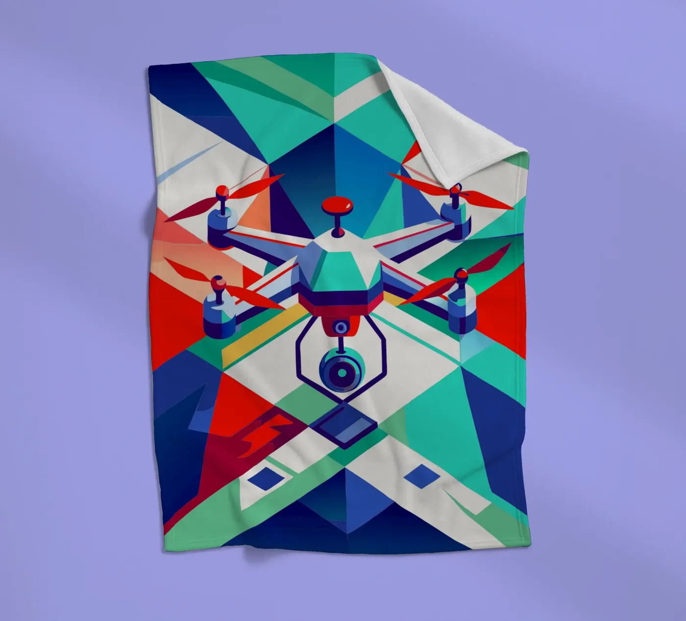 drone vector fleece blanket by Elfath