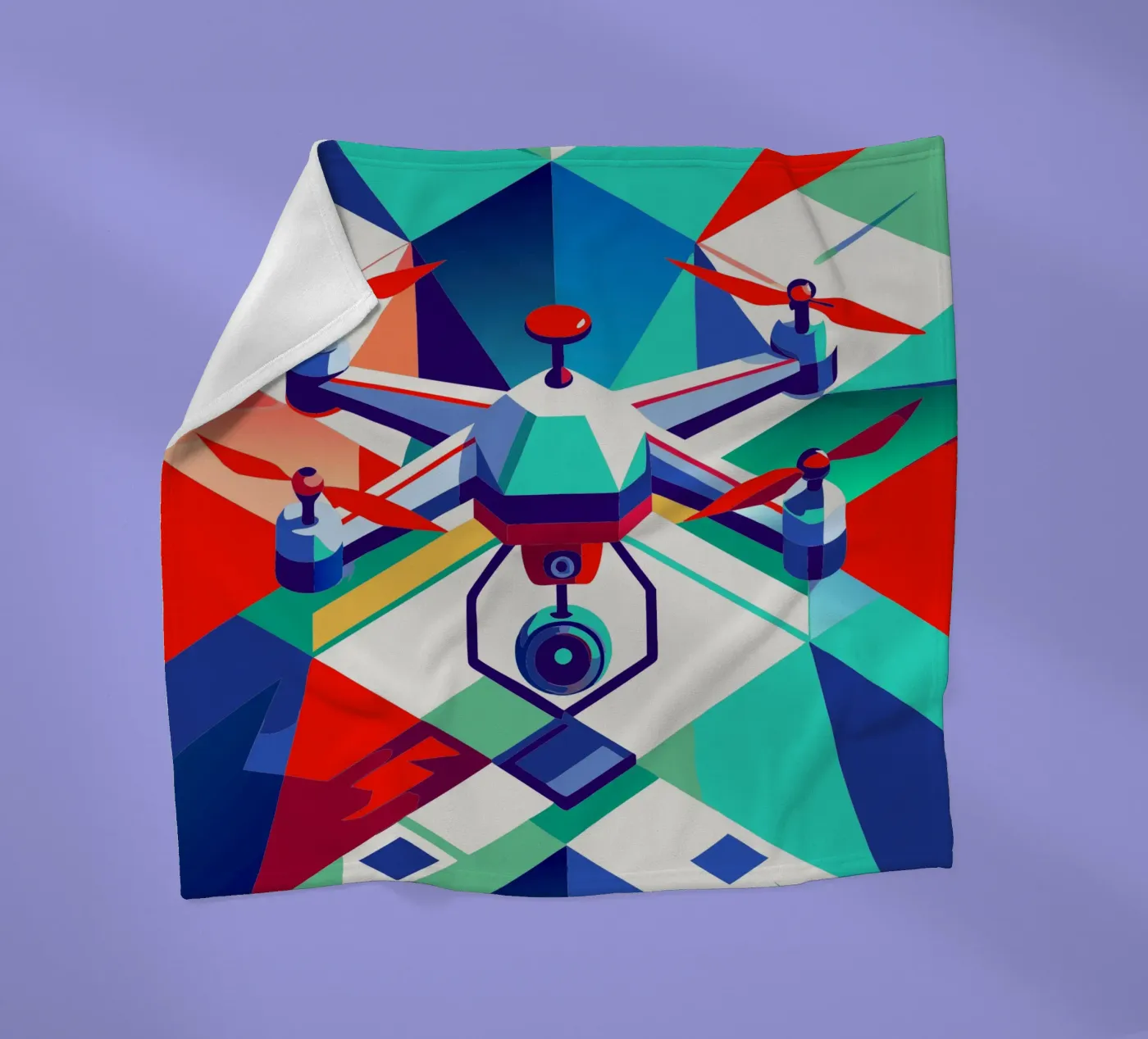 drone vector fleece blanket by Elfath