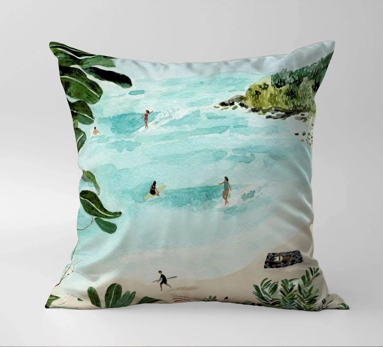 Sunny Beach decorative cushion by Isabelle Vandeplassche