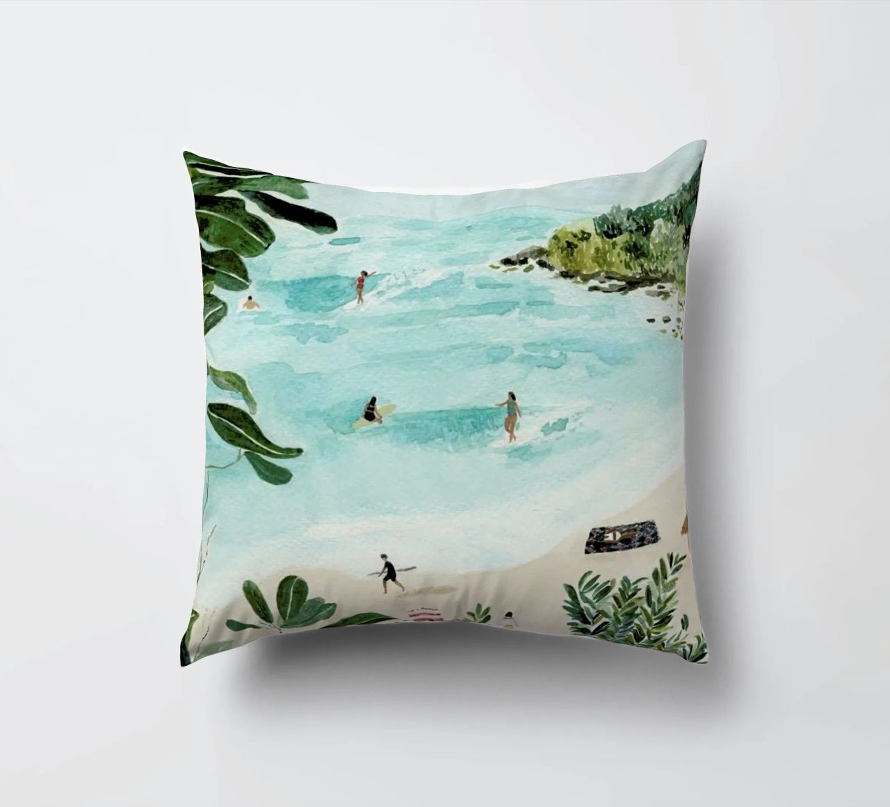Sunny Beach decorative cushion by Isabelle Vandeplassche