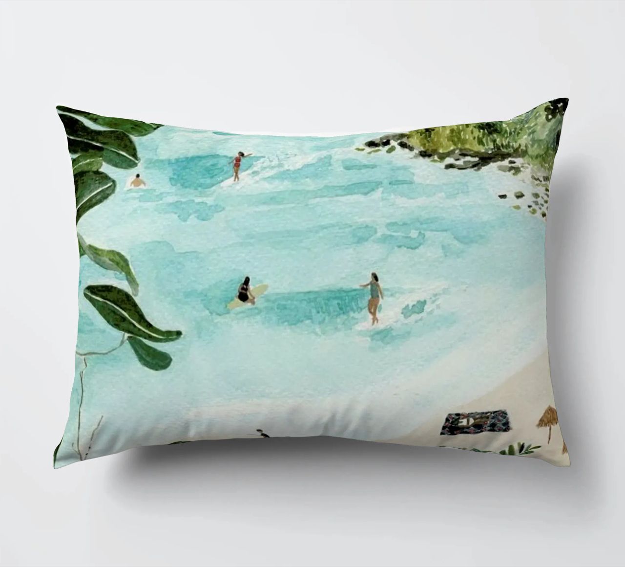 Sunny Beach decorative cushion by Isabelle Vandeplassche
