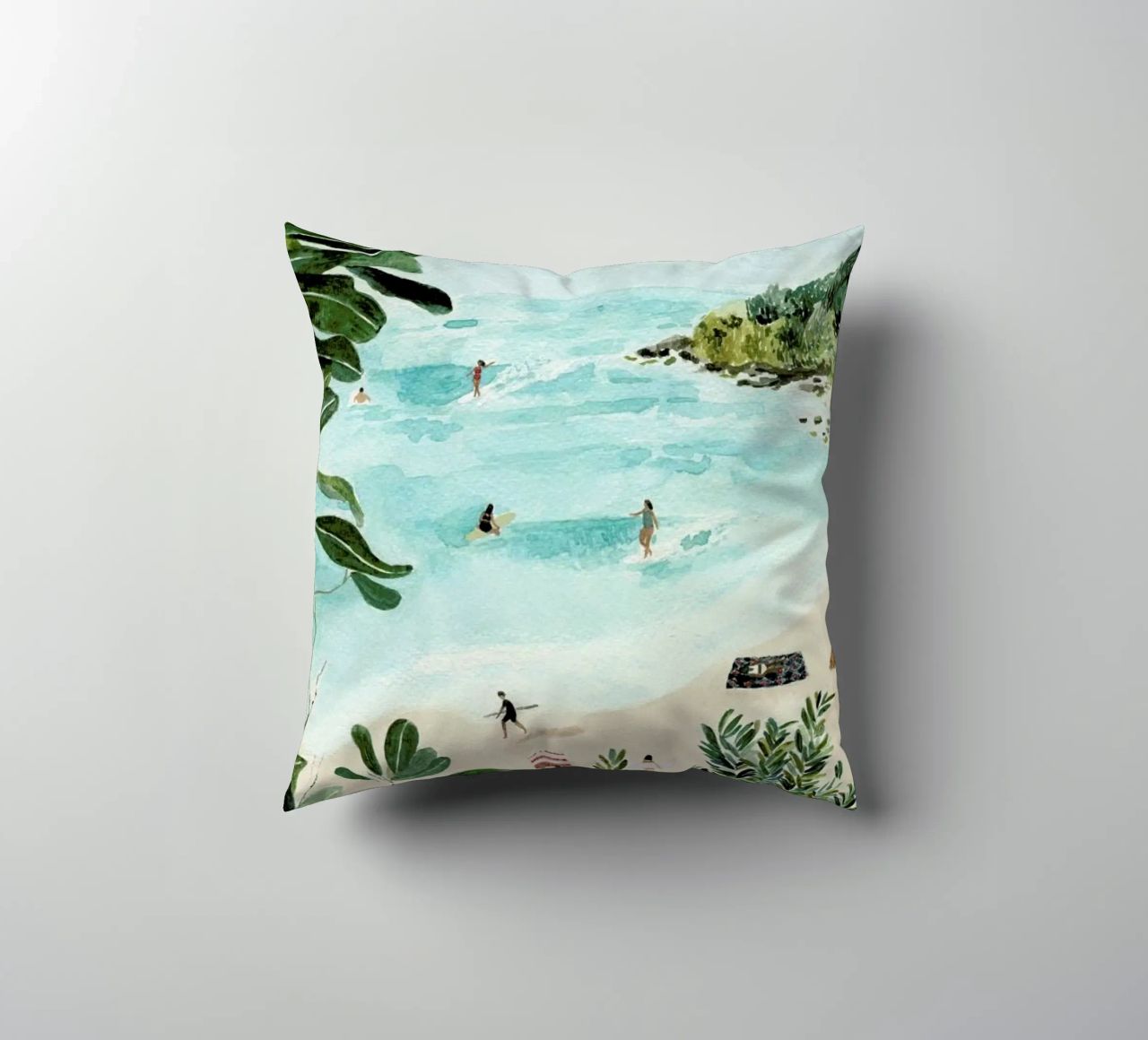 Sunny Beach decorative cushion by Isabelle Vandeplassche