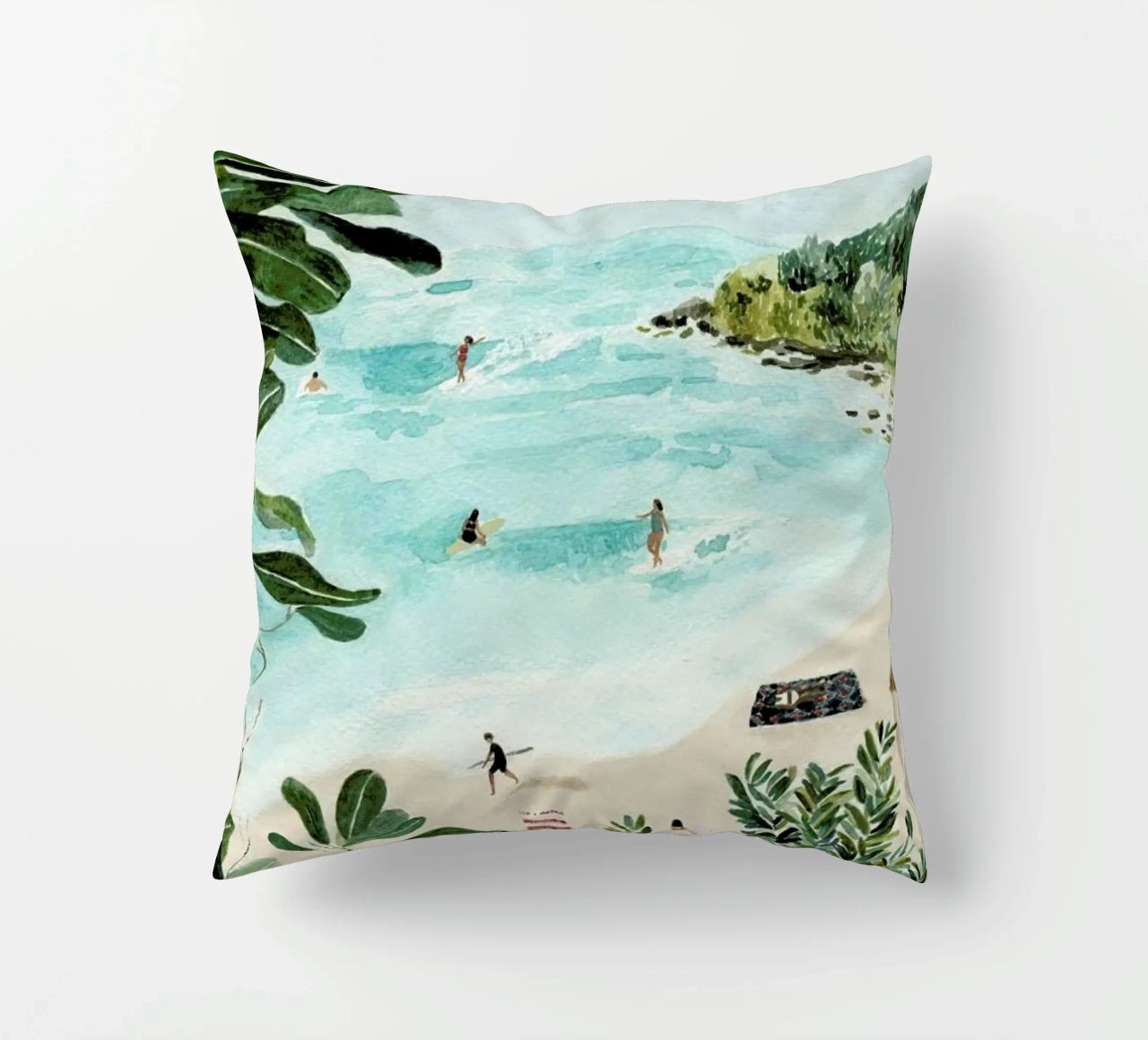 Sunny Beach decorative cushion by Isabelle Vandeplassche