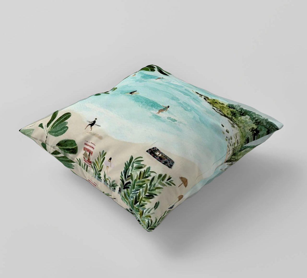 Sunny Beach decorative cushion by Isabelle Vandeplassche