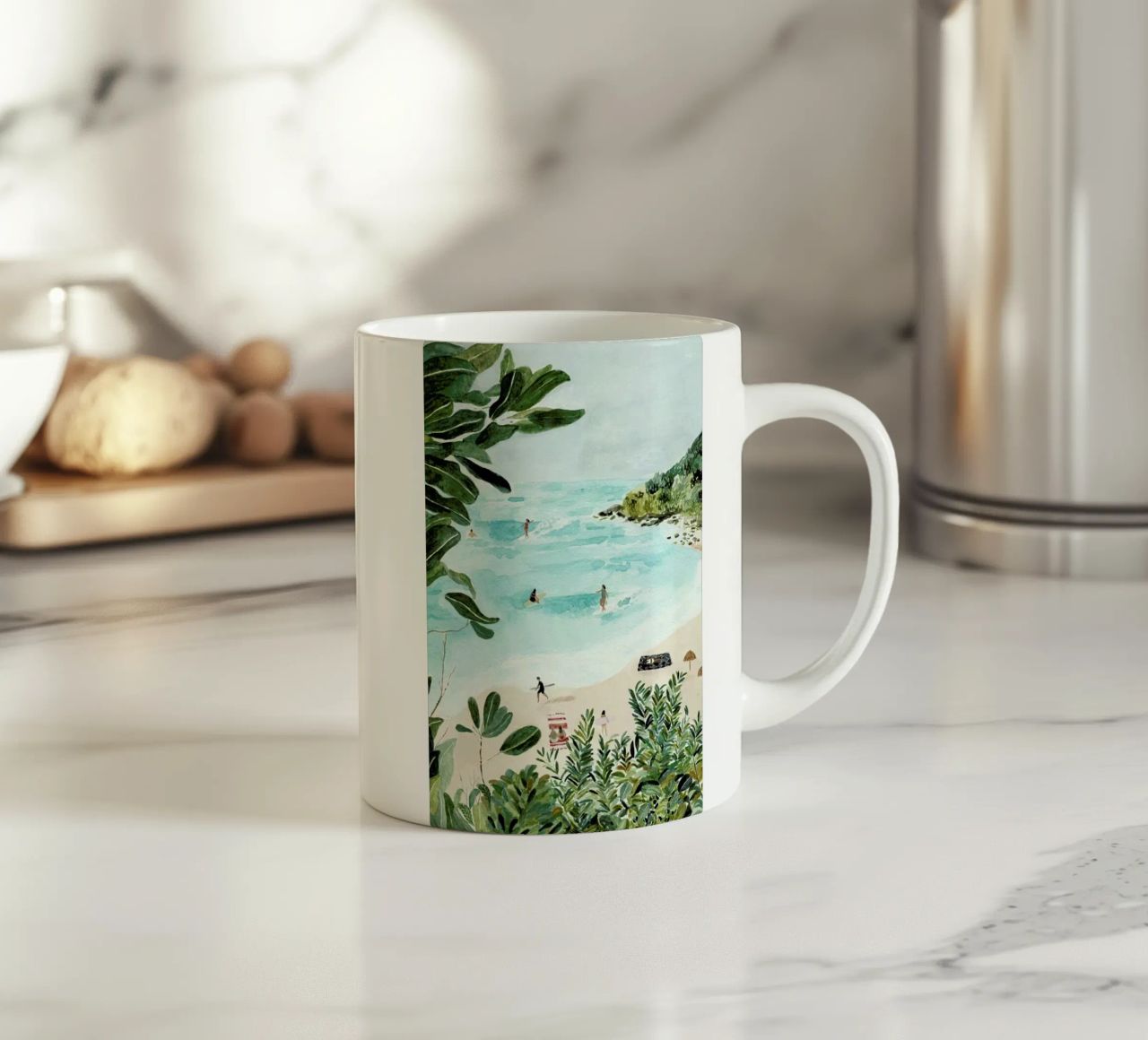 Sunny Beach ceramic mug by Isabelle Vandeplassche
