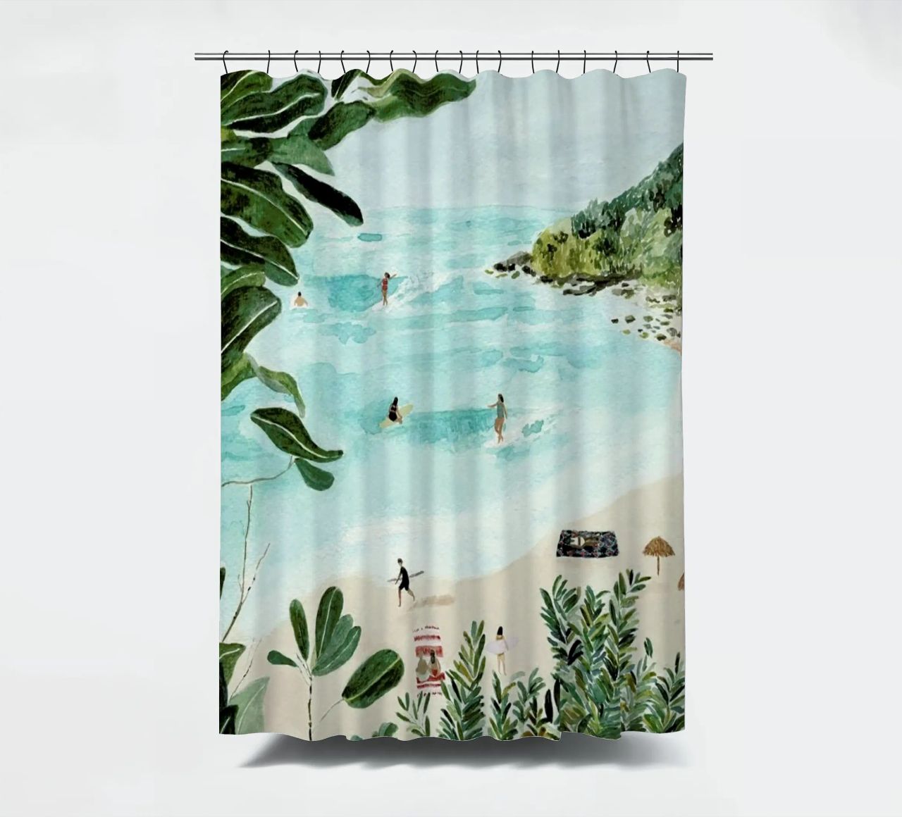 Sunny Beach Duschvorhang von Isabelle Vandeplassche