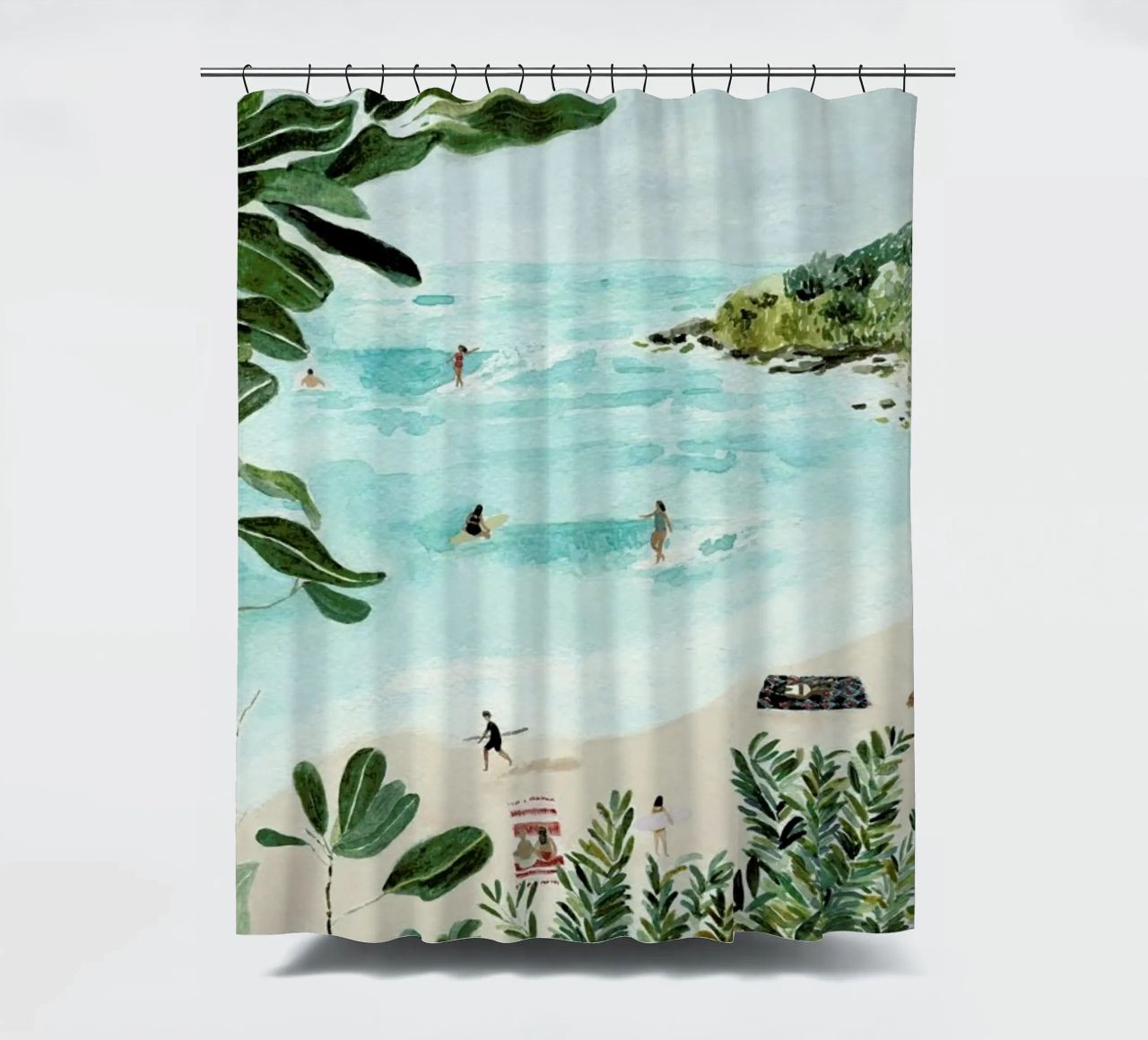 Sunny Beach Duschvorhang von Isabelle Vandeplassche