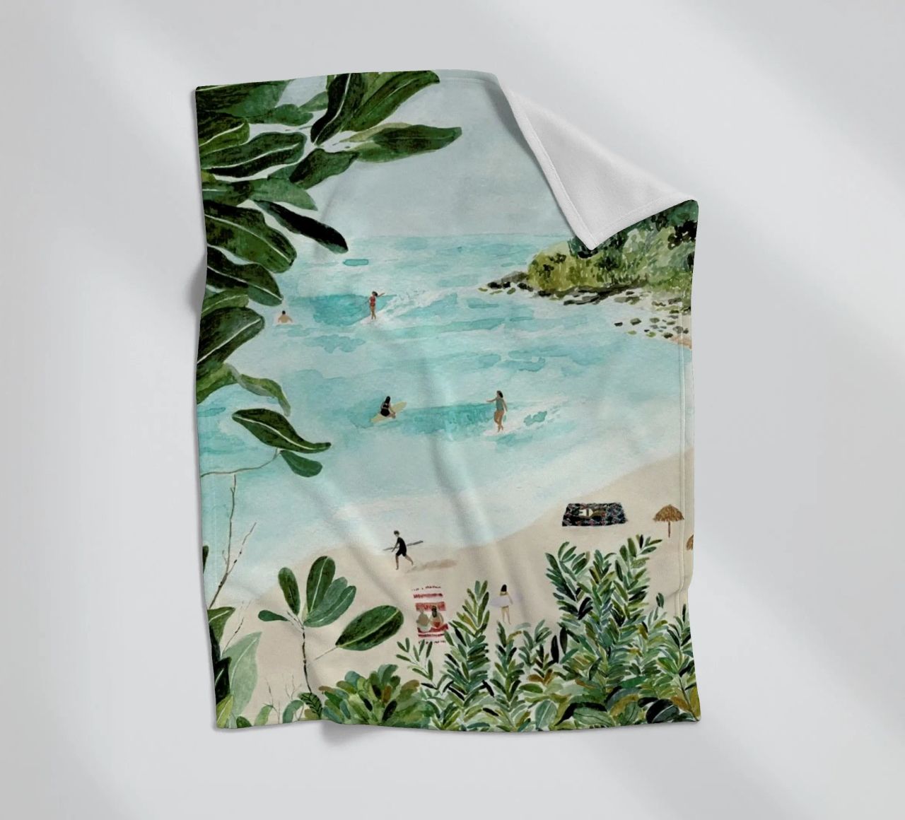 Sunny Beach fleece blanket by Isabelle Vandeplassche