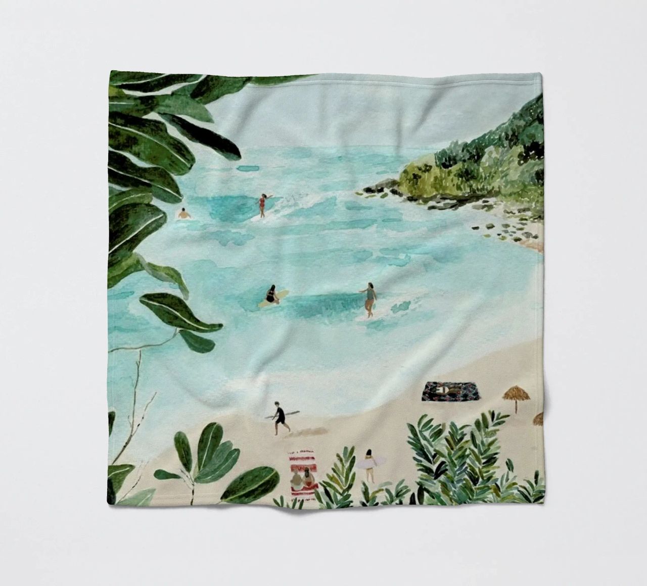 Sunny Beach fleece blanket by Isabelle Vandeplassche