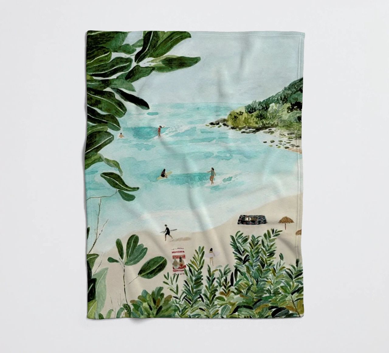 Sunny Beach fleece blanket by Isabelle Vandeplassche
