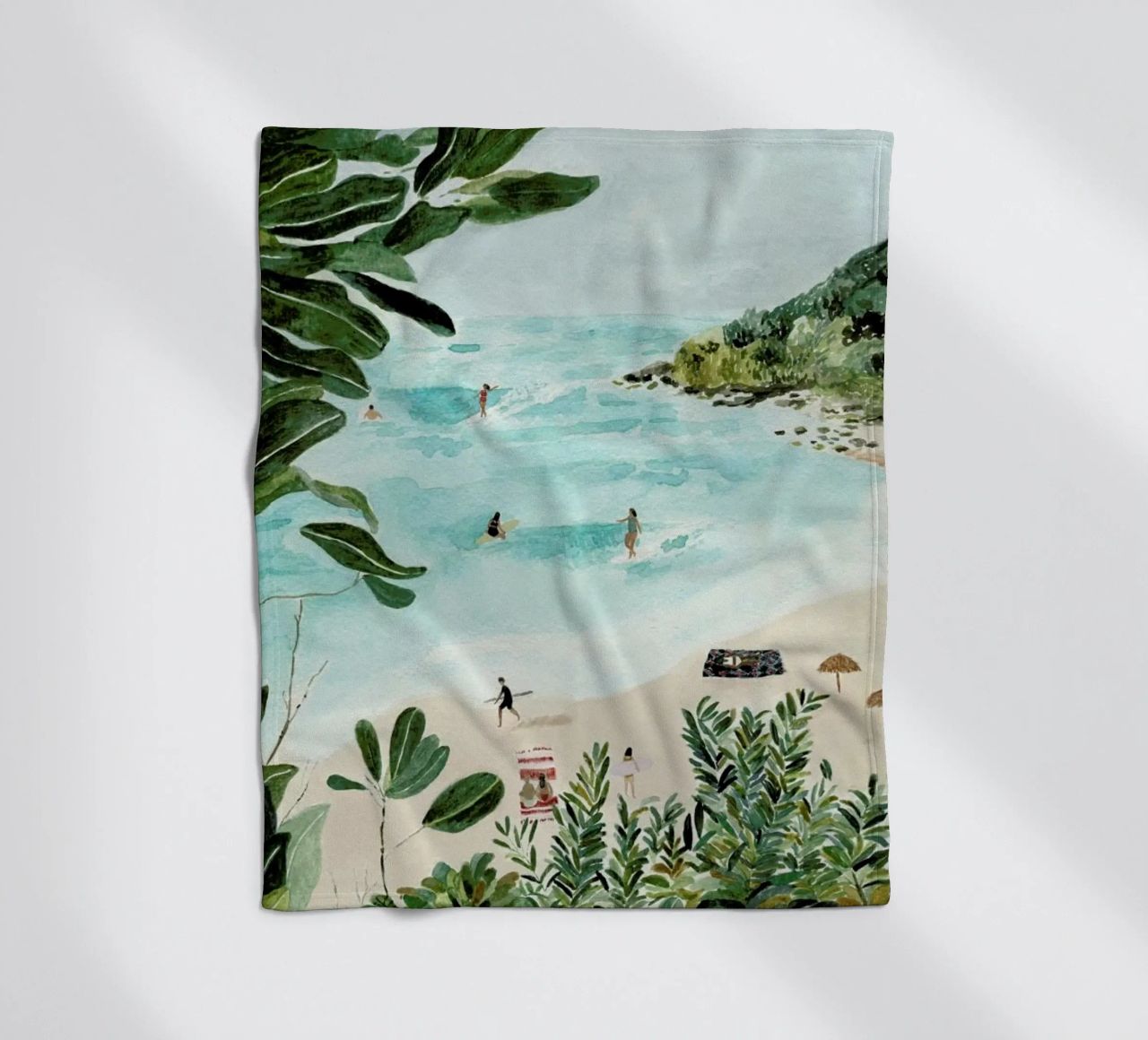 Sunny Beach fleece blanket by Isabelle Vandeplassche