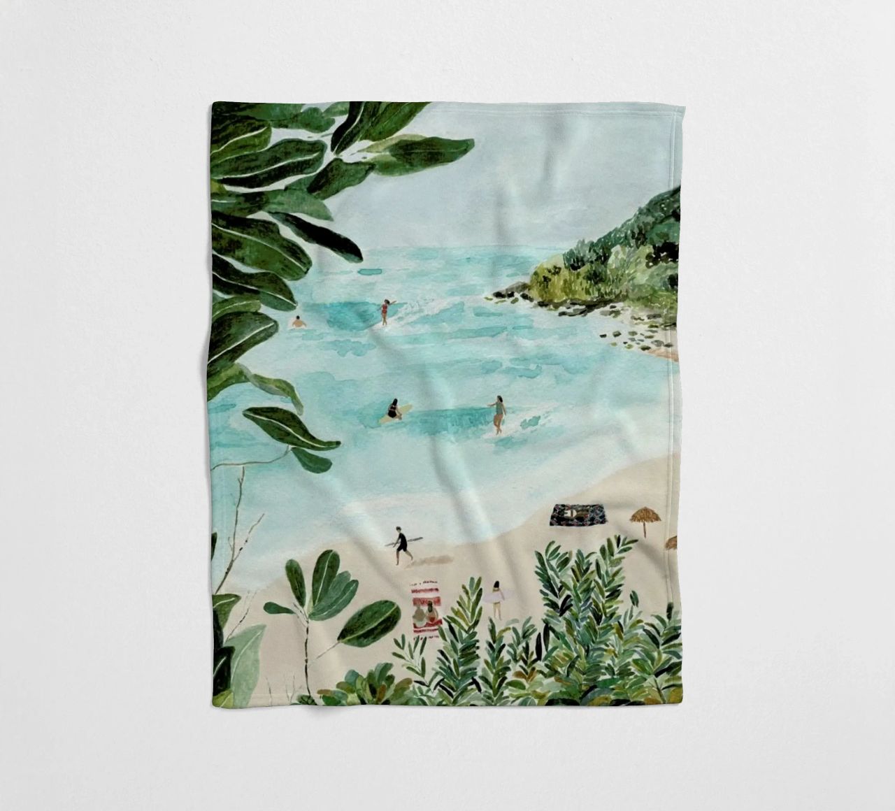Sunny Beach fleece blanket by Isabelle Vandeplassche