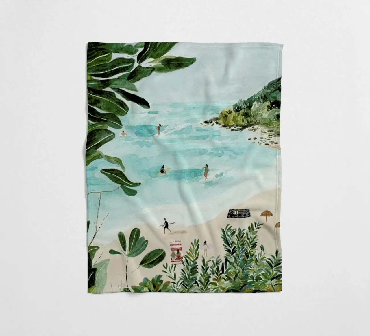 Sunny Beach fleece blanket by Isabelle Vandeplassche