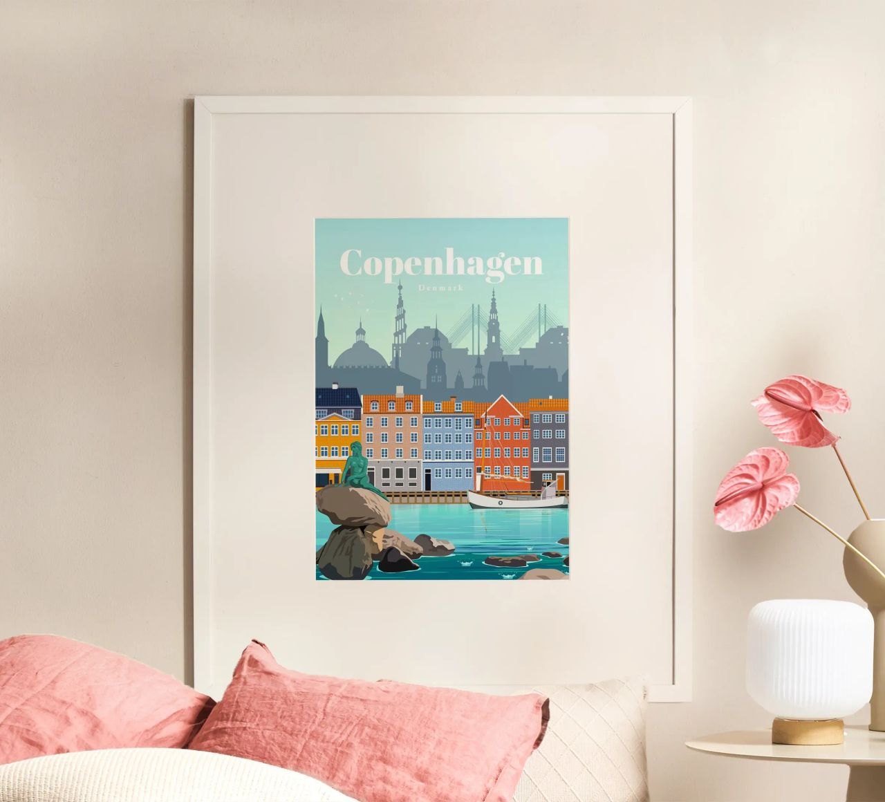 Travel to Kobenhavn poster by David A Ray