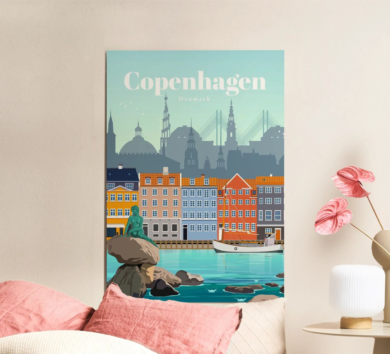 Travel to Kobenhavn poster by David A Ray