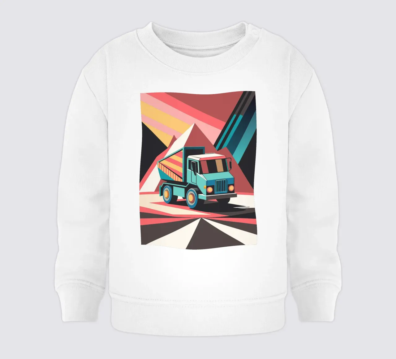 vector camión volquete sudadera de bebé de Elfath