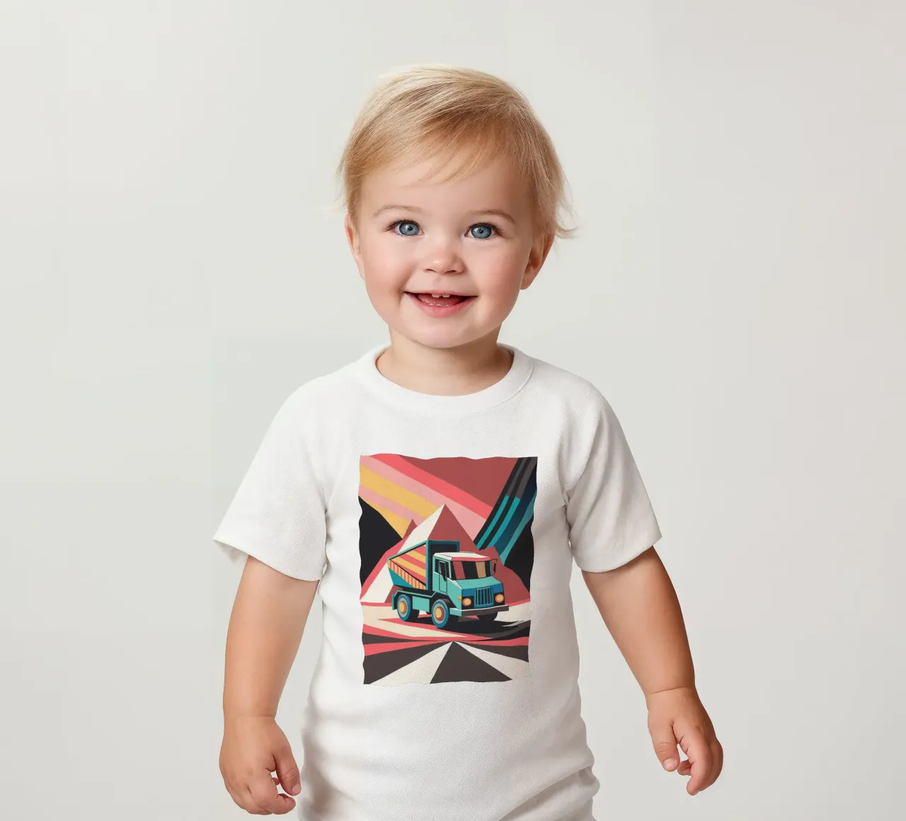 dump truck vector baby t-shirt by Elfath