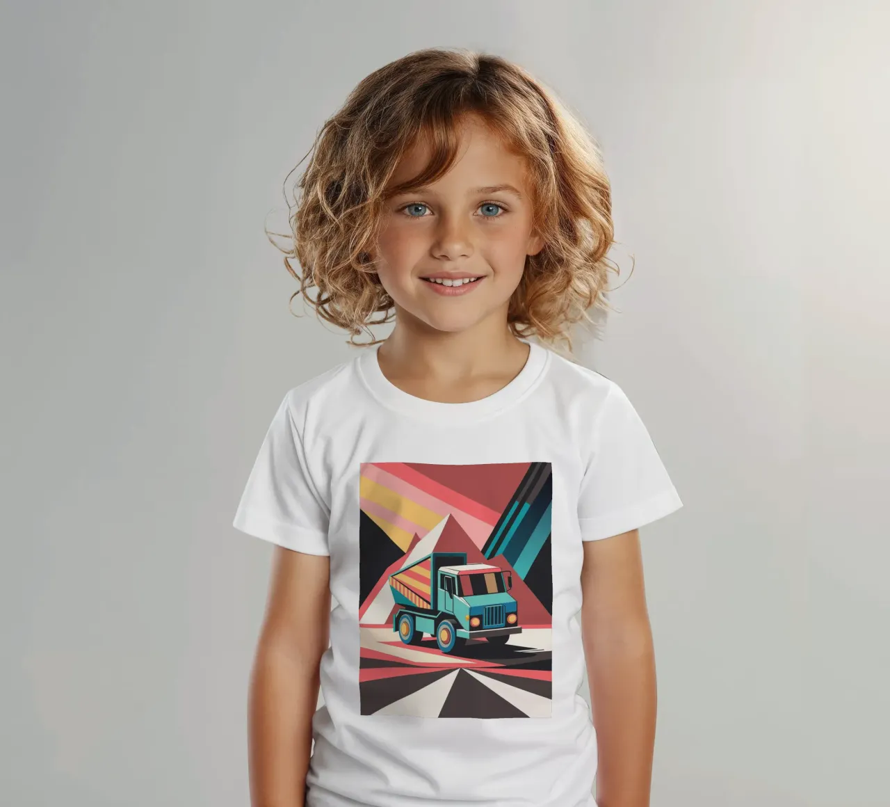vector camión volquete camiseta para niños de Elfath