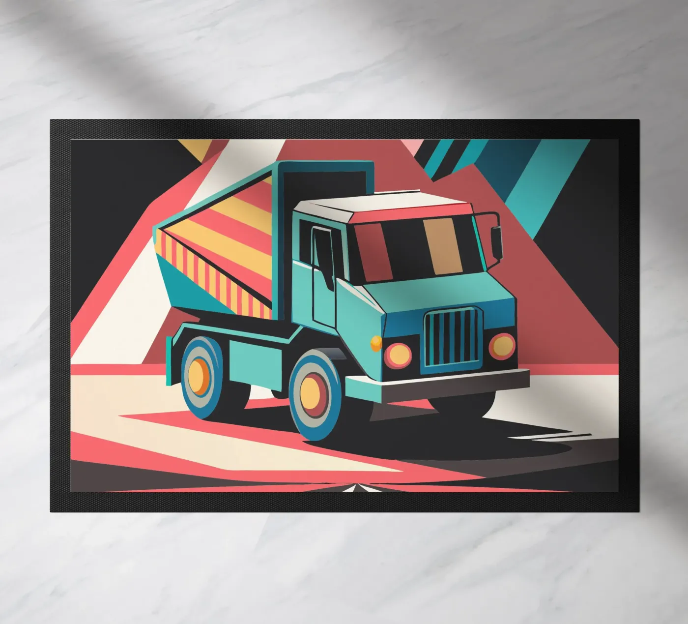 dump truck vector doormat by Elfath