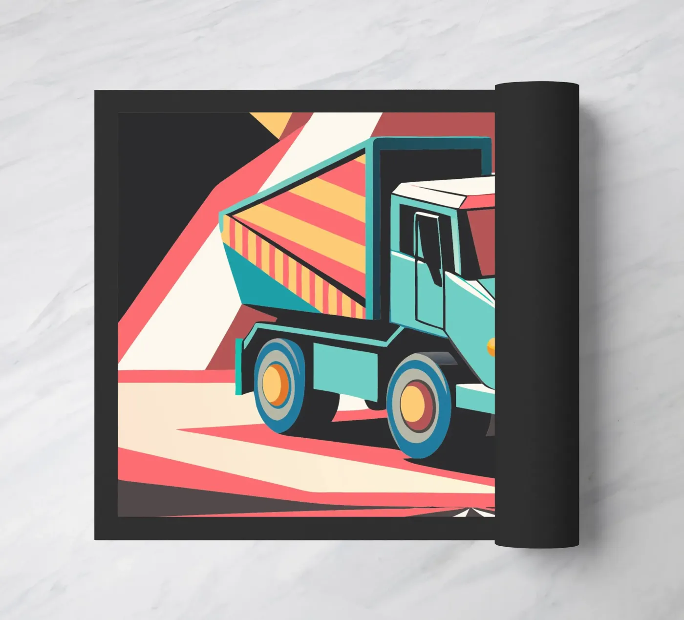 dump truck vector doormat by Elfath