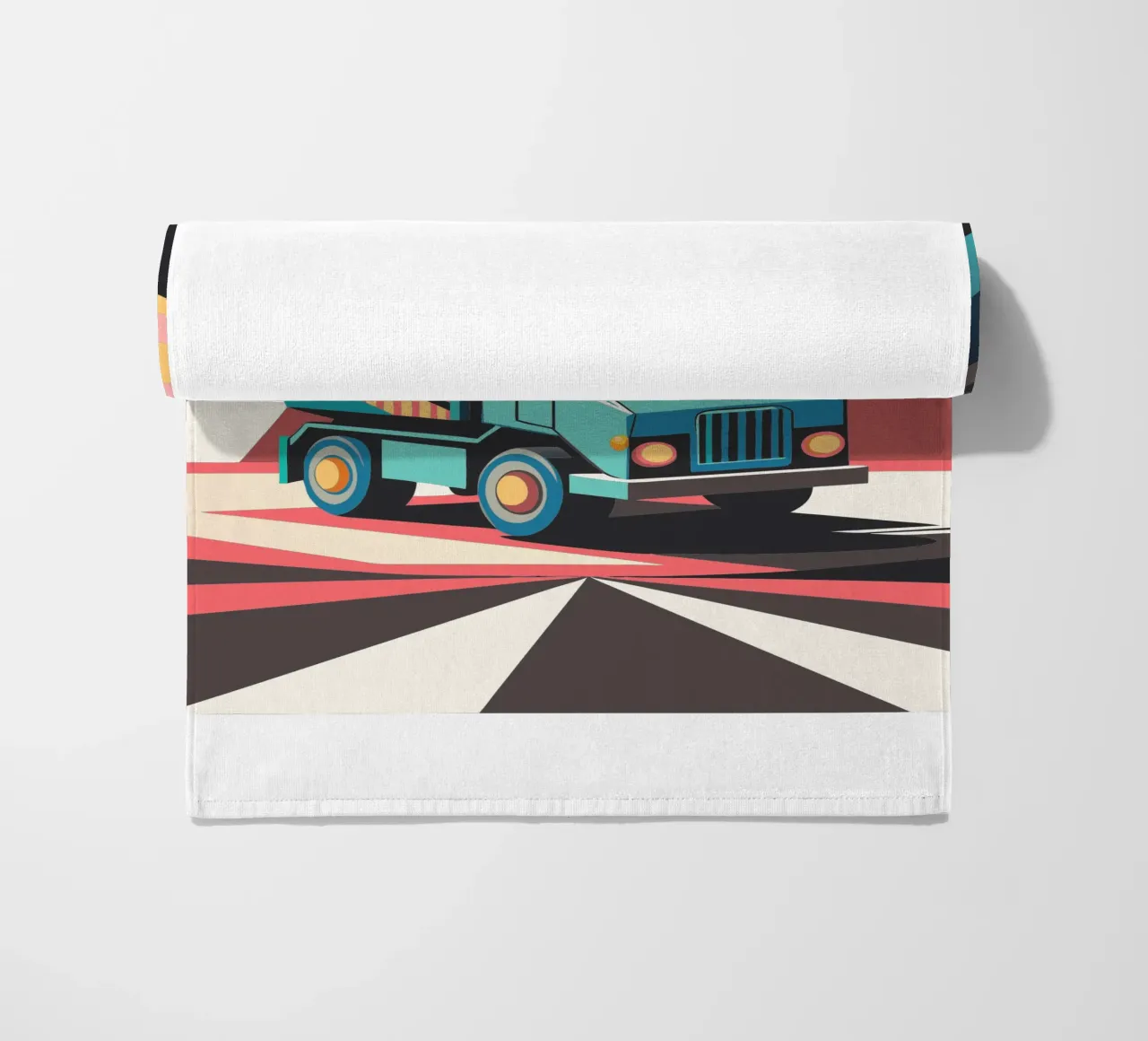 dump truck vector beach towel by Elfath