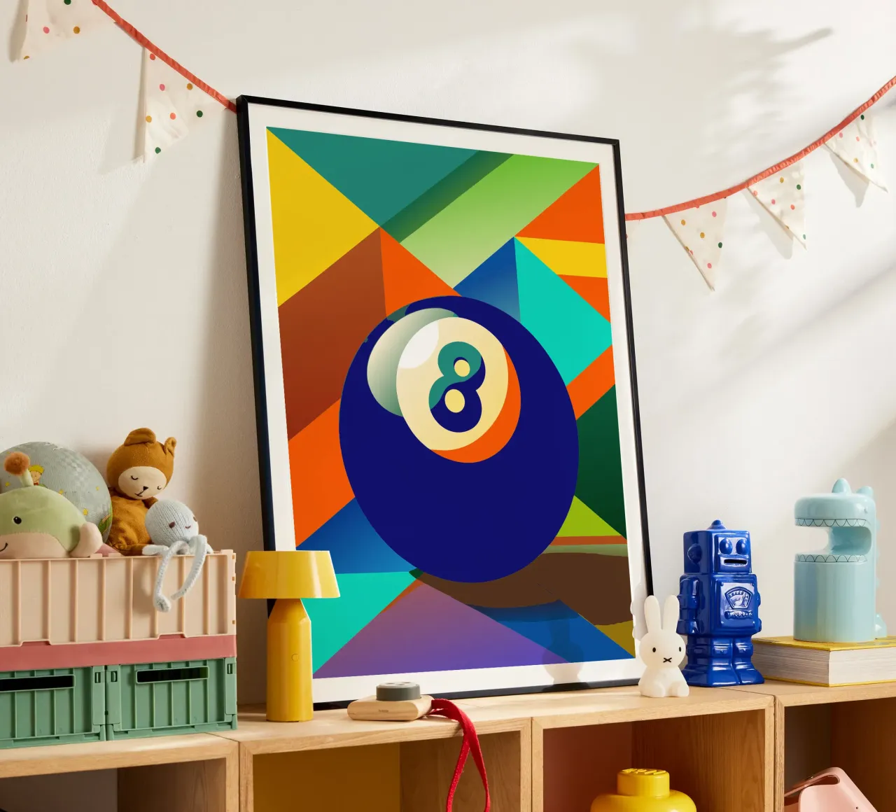 biliardo a otto palle poster con telaio in plastica da Elfath