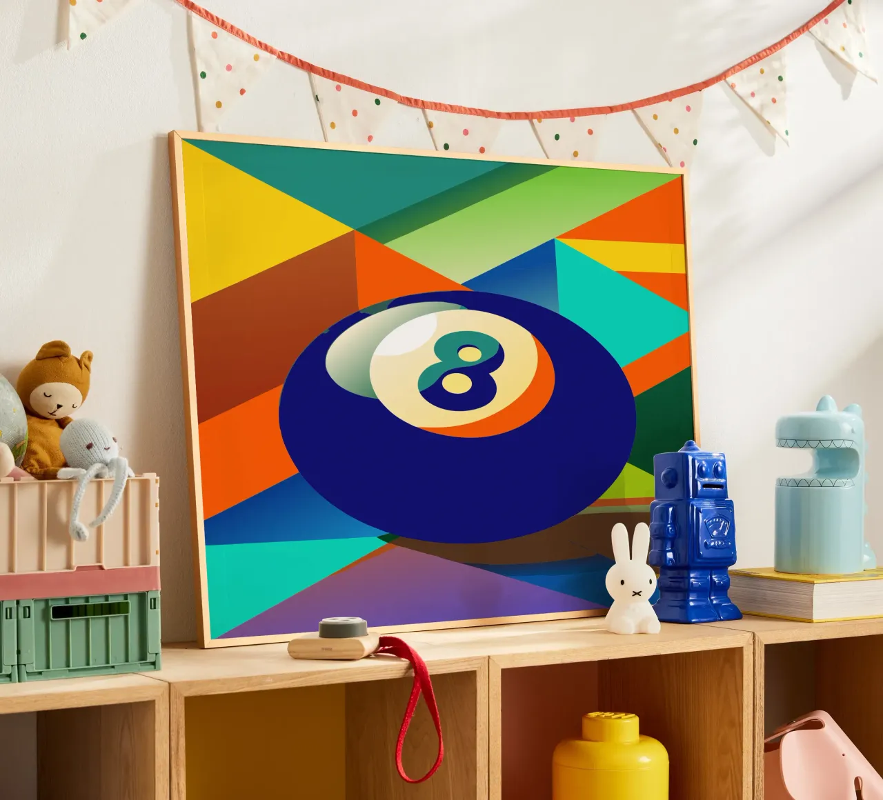 biliardo a otto palle poster con telaio in plastica da Elfath
