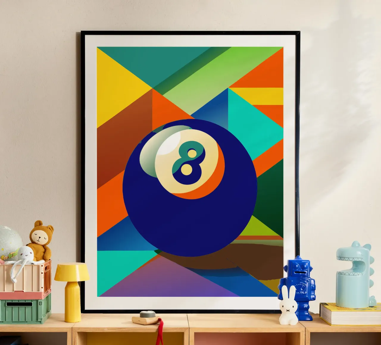 biliardo a otto palle poster con telaio in plastica da Elfath