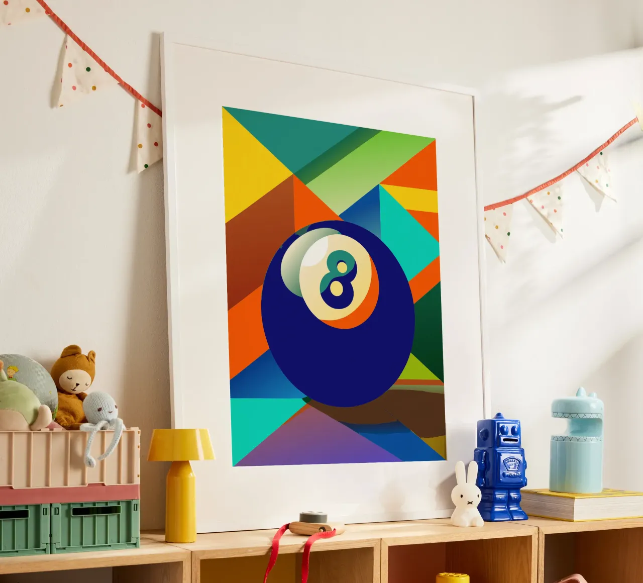 biliardo a otto palle poster con telaio in plastica da Elfath