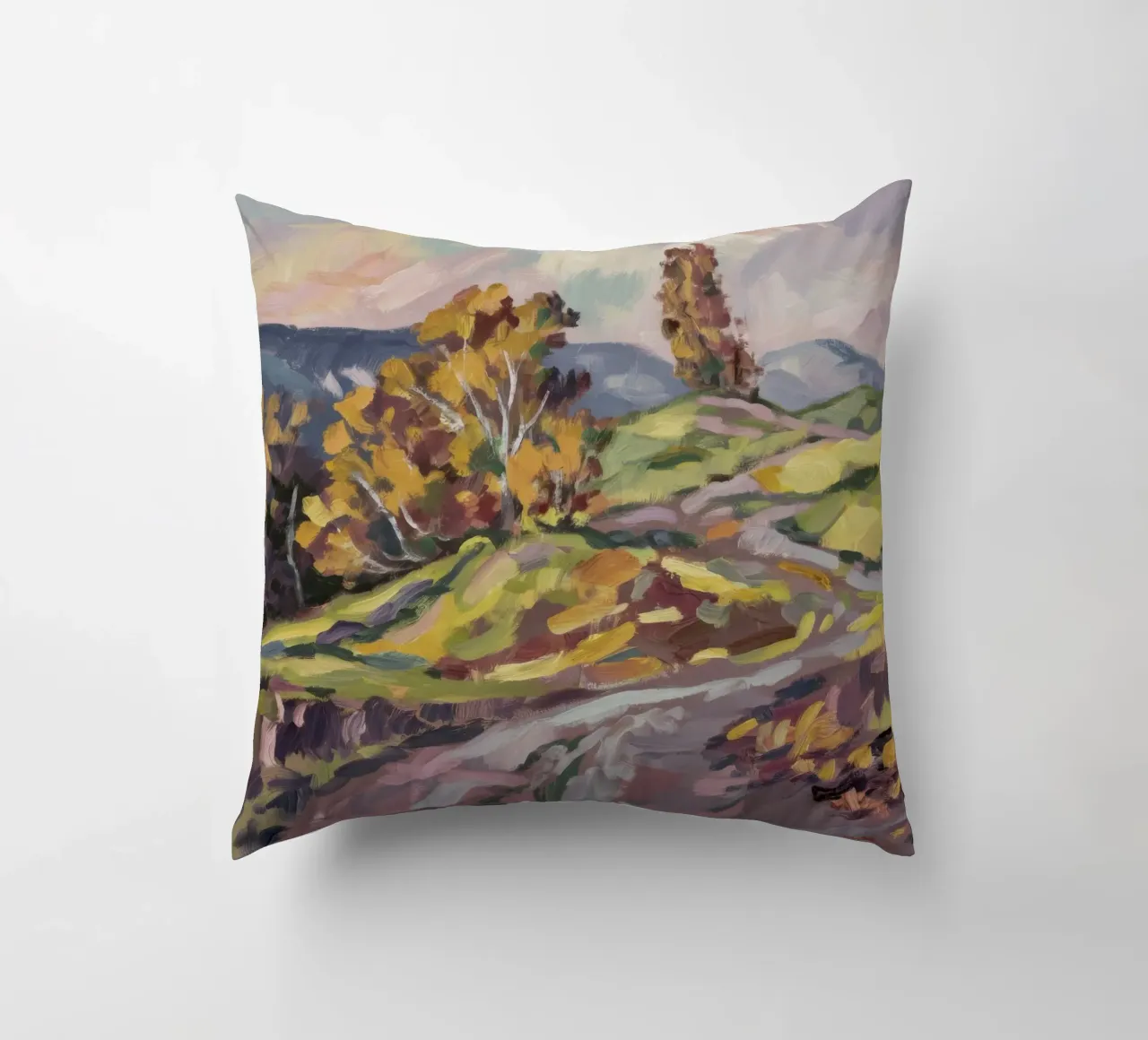 L'abbraccio di Autumn Road cuscino da Radiance Landscape