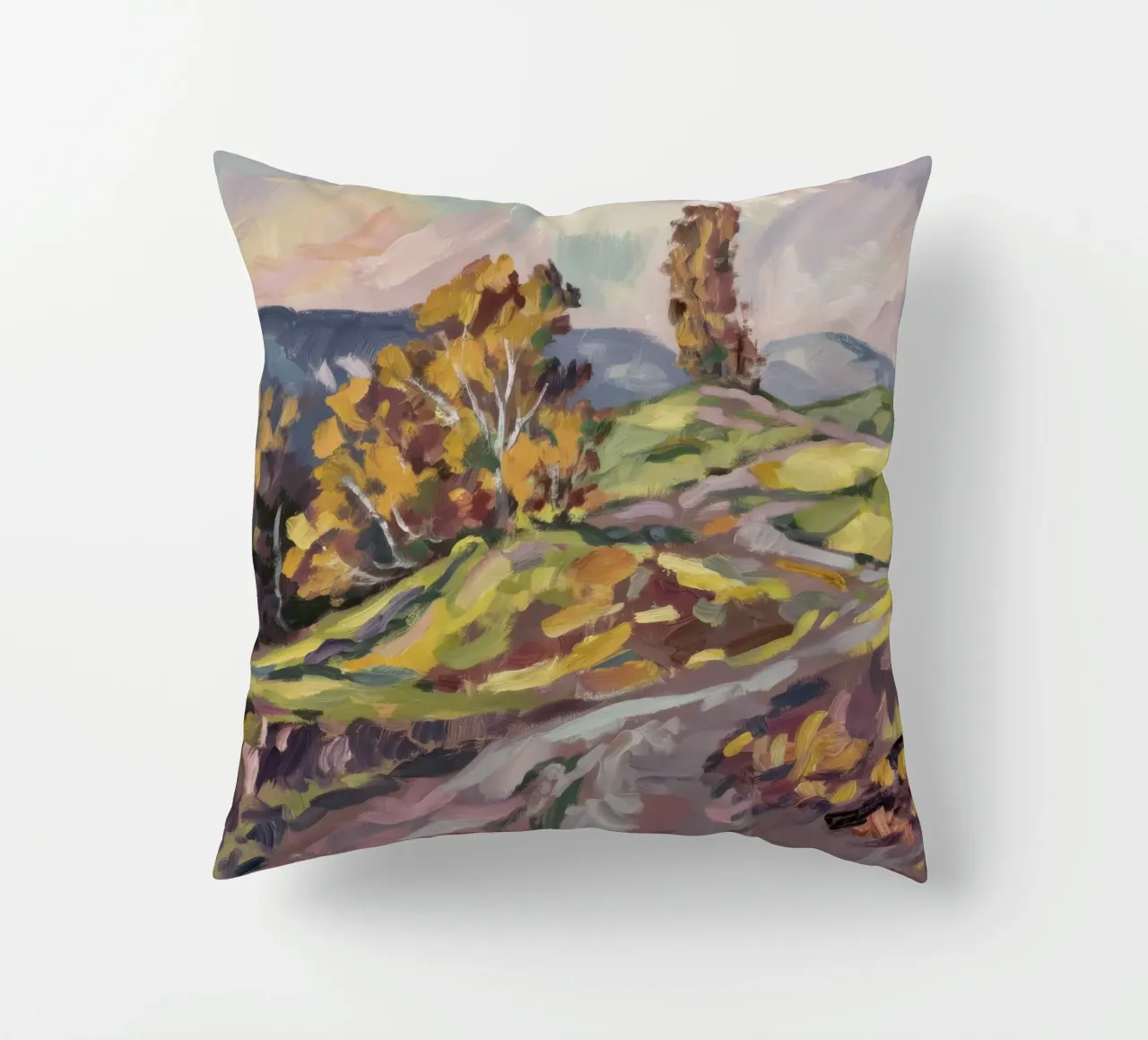 L'abbraccio di Autumn Road cuscino da Radiance Landscape