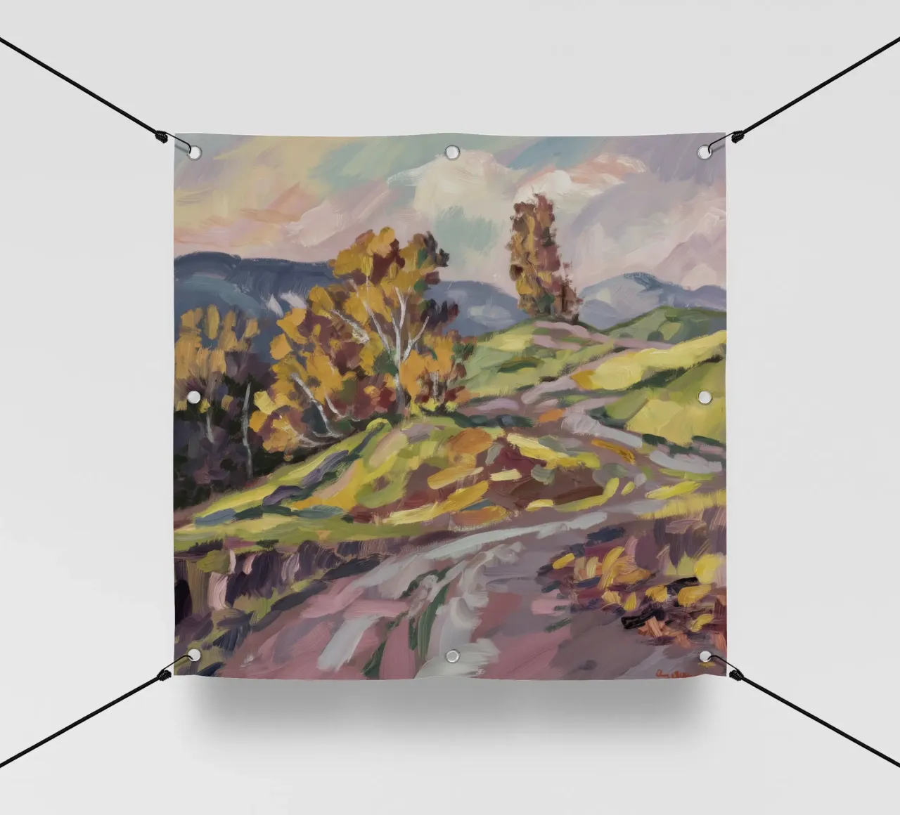 L'abbraccio di Autumn Road telo in pvc da Radiance Landscape