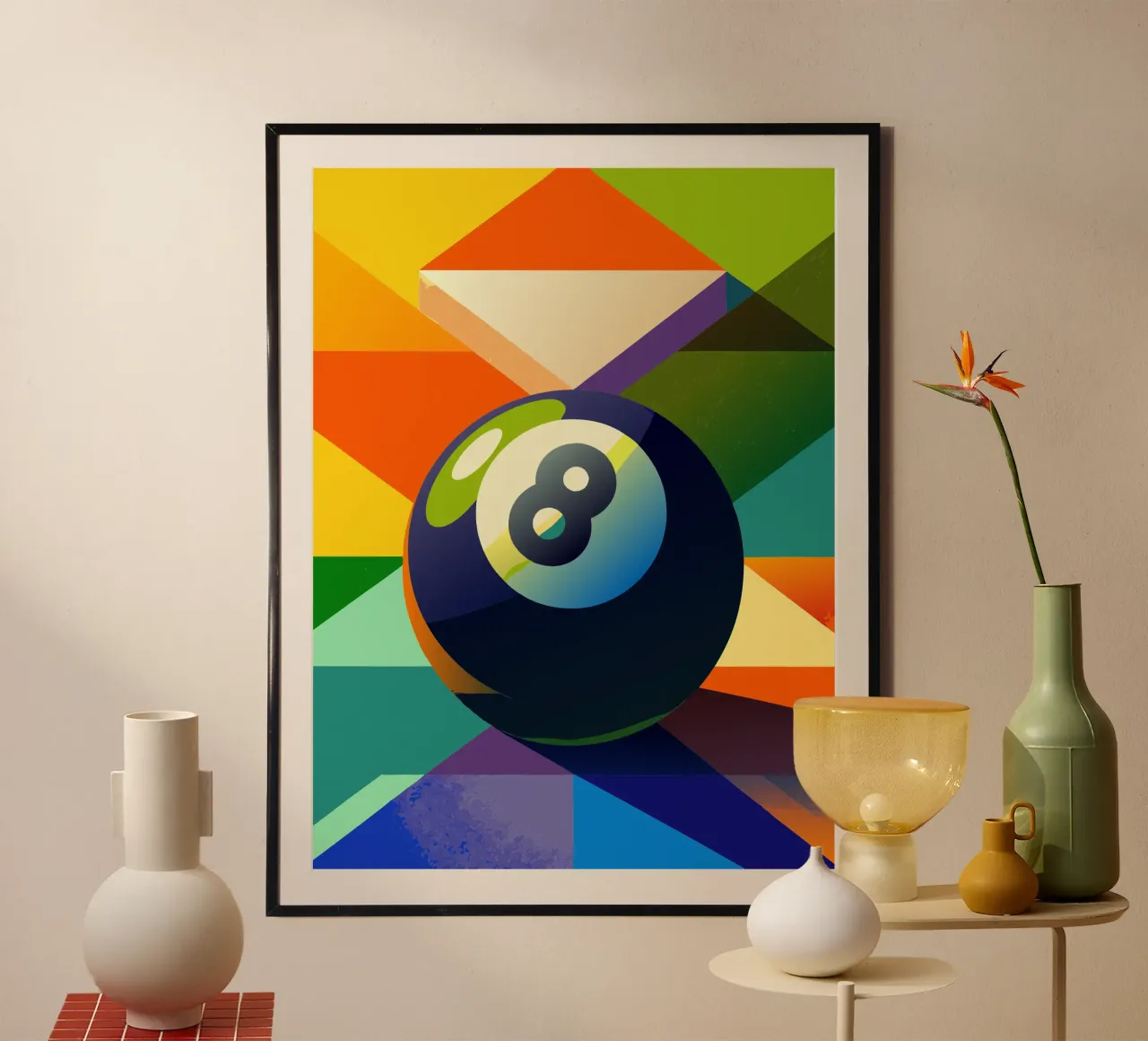 palla otto poster con telaio in plastica da Elfath