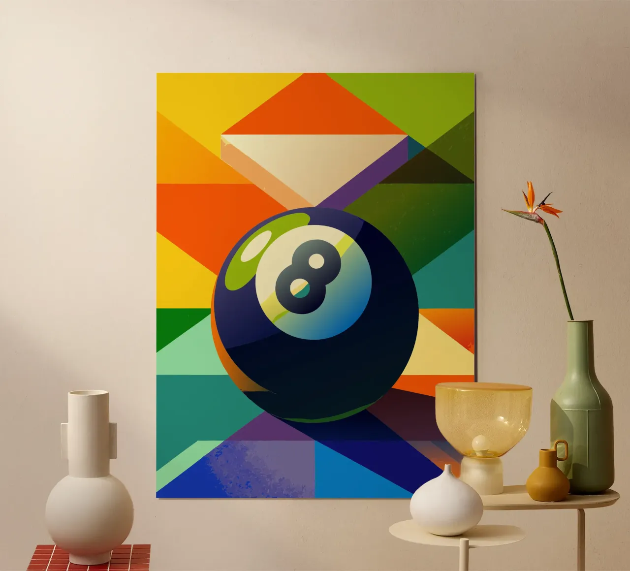 palla otto poster con telaio in plastica da Elfath