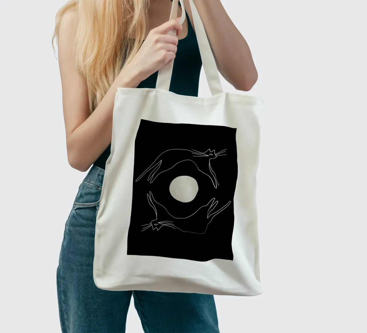 Cats & Moon borsa in juta da Kit Agar