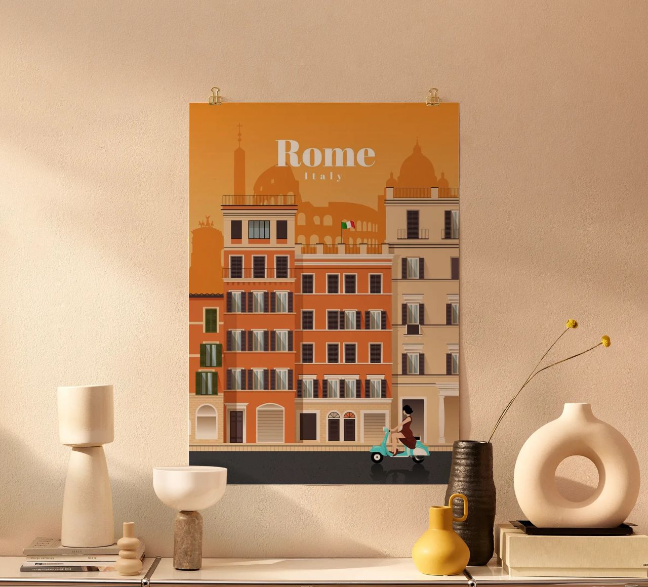 Voyage à Rome poster de David A Ray