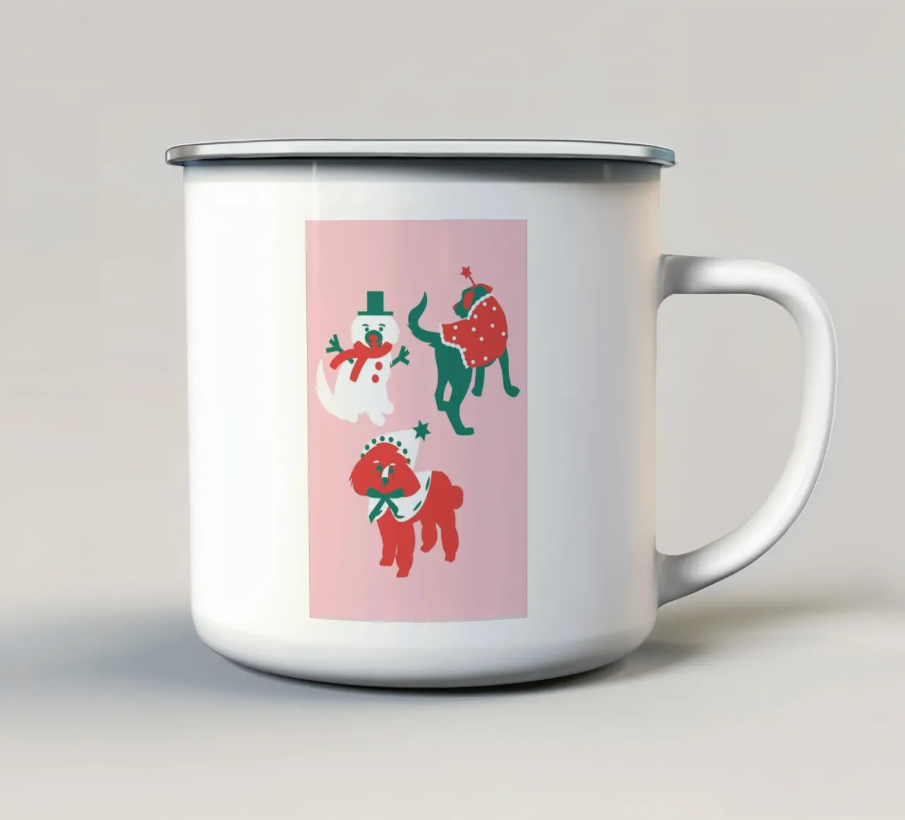 Jingle Paws tazza in smalto da Mariery Young