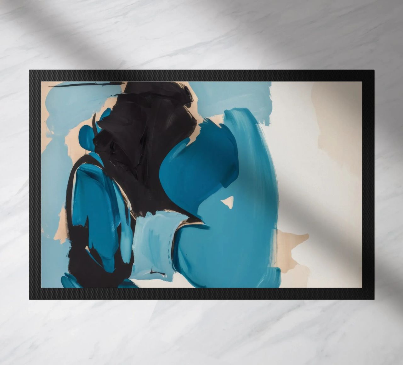 Azure Fragment Collision doormat by Dream Spectrum