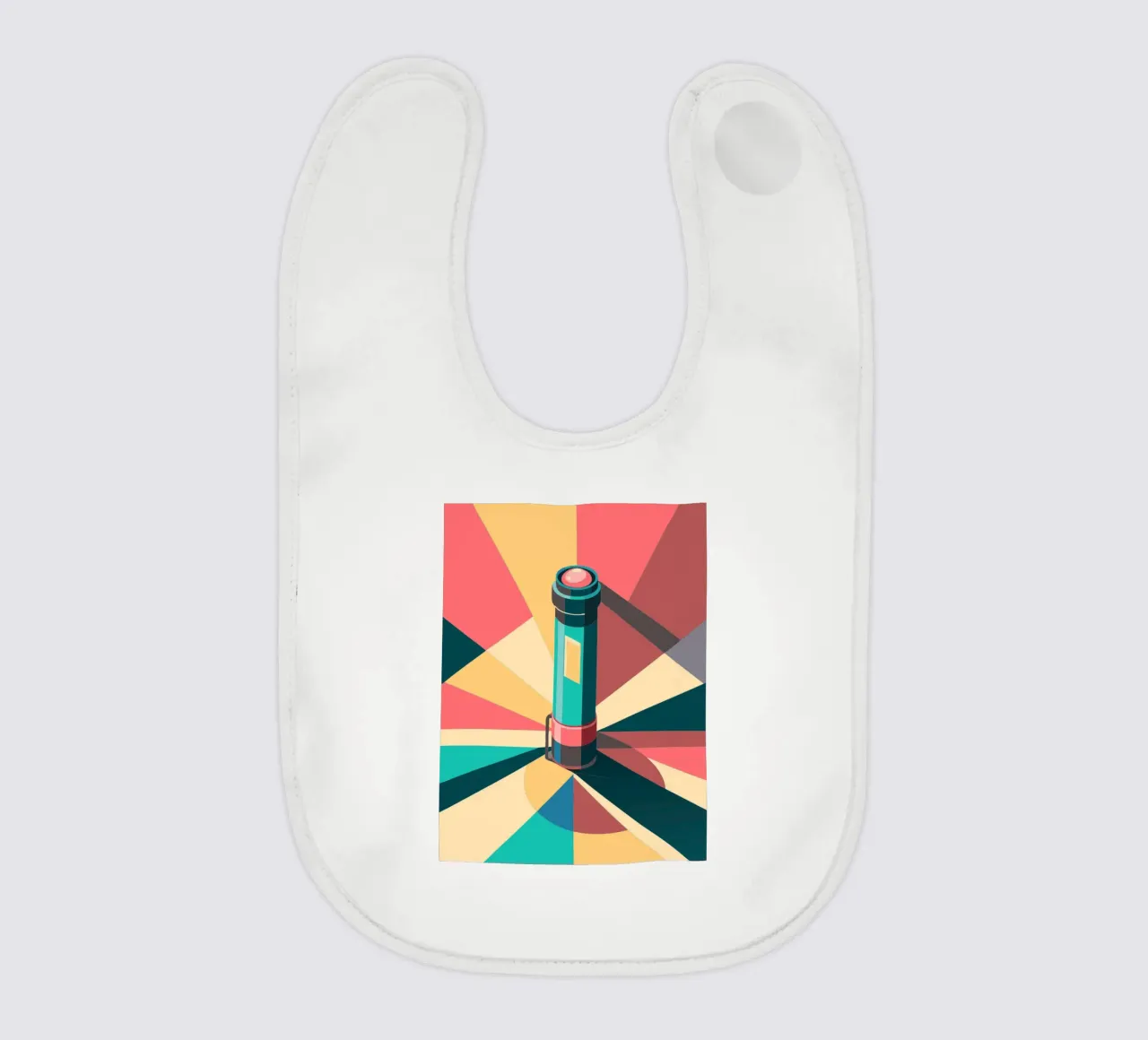 flashlight vector baby bib by Elfath