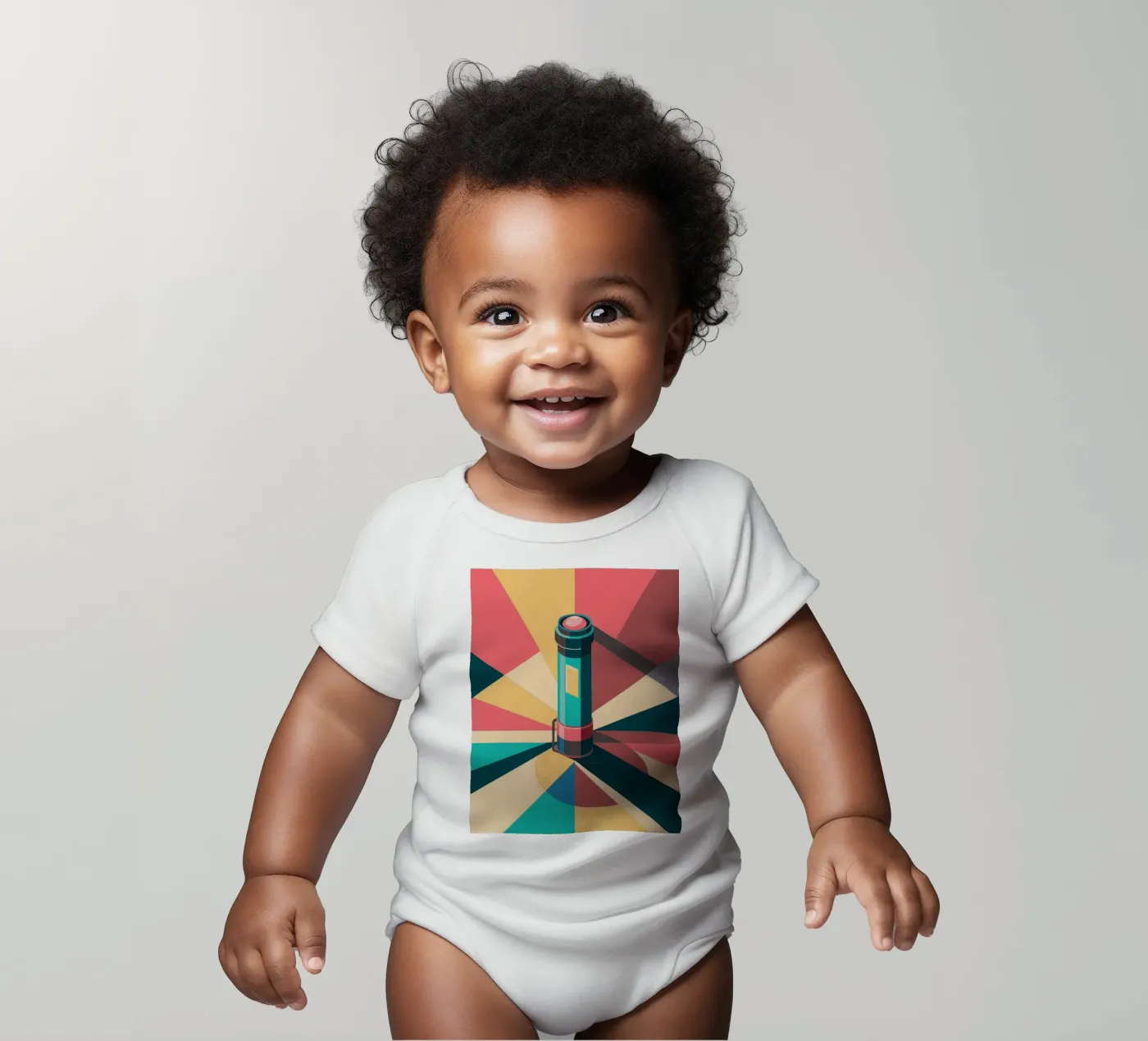 flashlight vector short-sleeve baby romper by Elfath