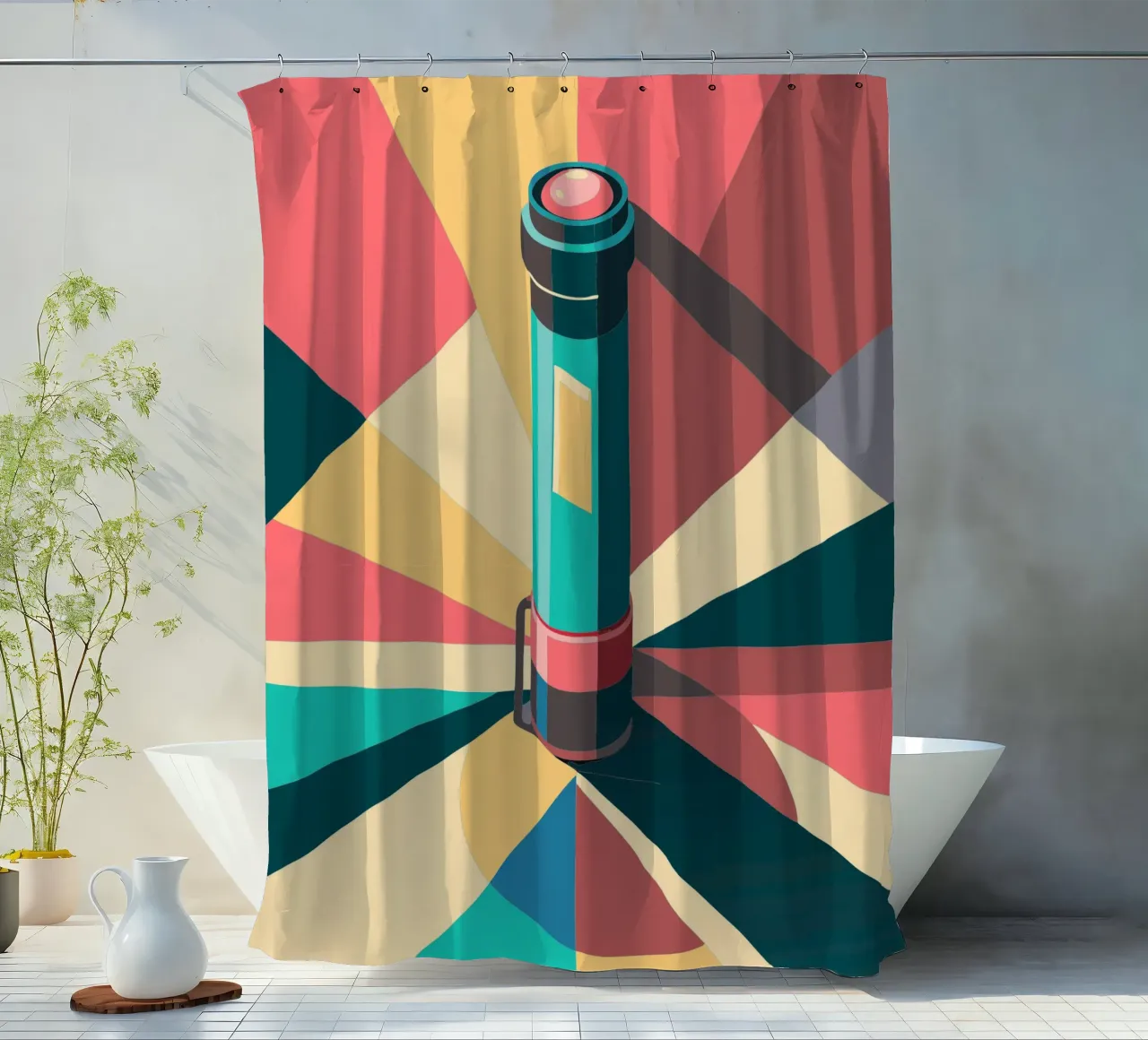 flashlight vector shower curtain by Elfath