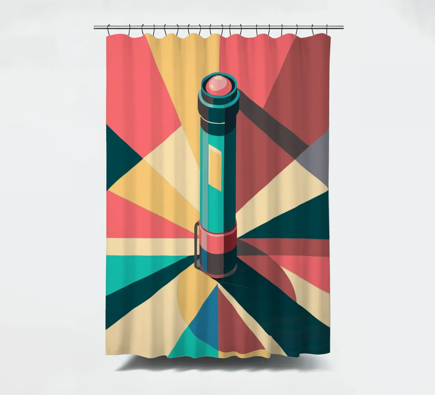 flashlight vector shower curtain by Elfath