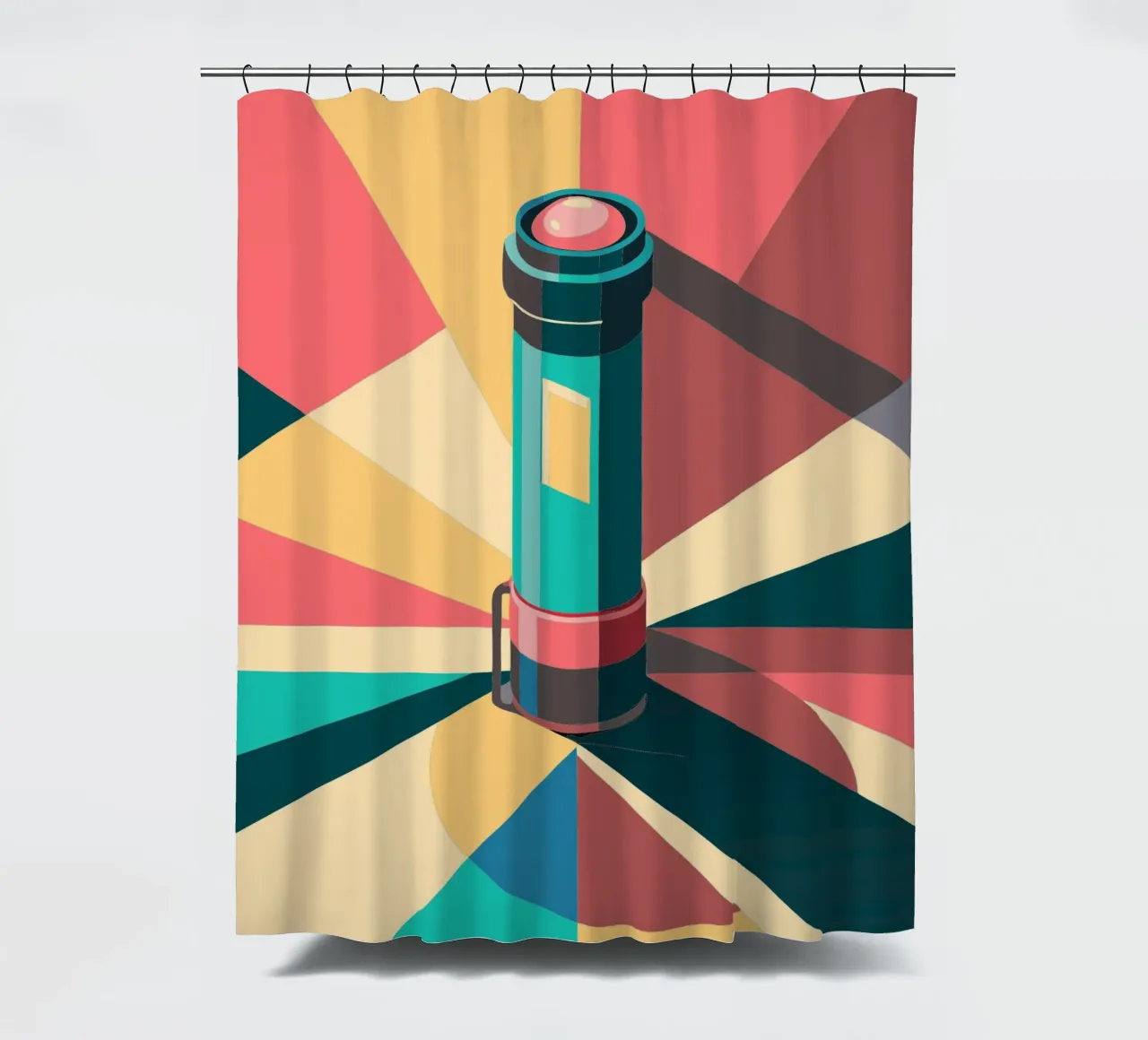 flashlight vector shower curtain by Elfath
