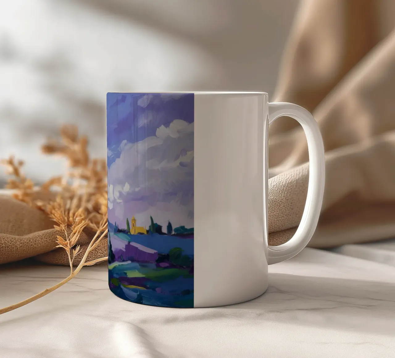 Crepuscolo Viola Vista tazza in ceramica da Celestial Harmony