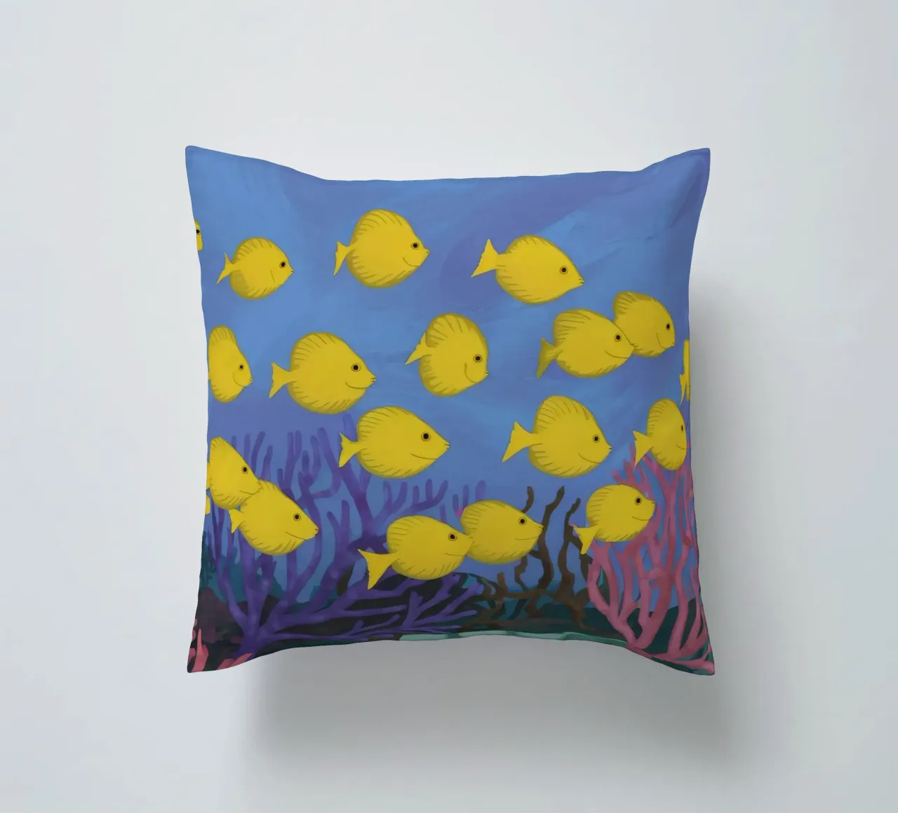 Poisson jaune flottant coussin de Silk Palette